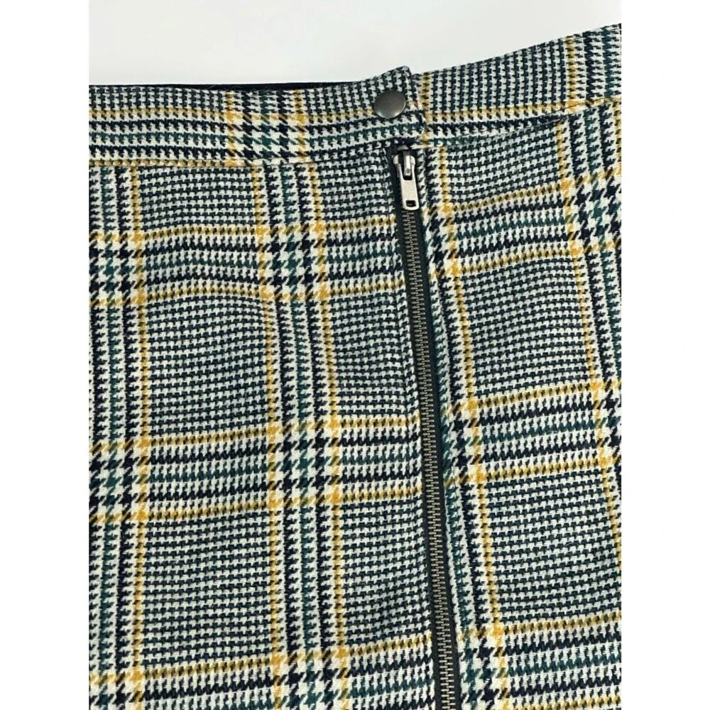 Abercrombie & Fitch Plaid Mini Skirt XL Wool Blend Preppy Y2K Academia Zip NWOT